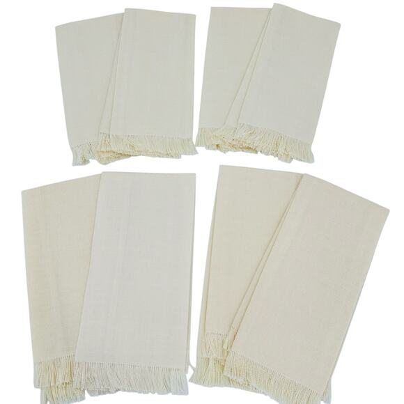 8 Blank Cross Stitch Dinner Napkins or Fingertip TOWELS Cream 19" x 11" - Picture 1 of 3